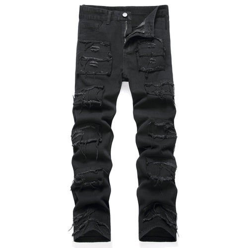 Black Slim Fit Ripped DENM